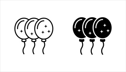 Balloon icon set, event balloon icon, party balloon symbol, on white background.