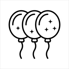 Balloon icon, event balloon icon, party balloon symbol, on white background.