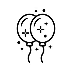 Balloon icon, event balloon icon, party balloon symbol, on white background.