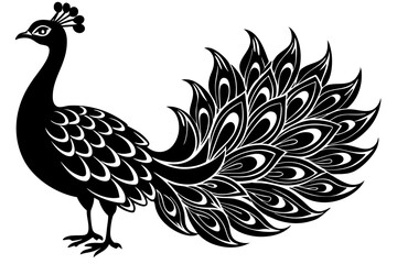 Fototapeta premium Peacock bird vector silhouette, Peacock bird icon vector illustration
