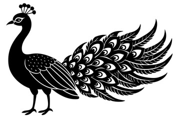 Fototapeta premium Peacock bird vector silhouette, Peacock bird icon vector illustration