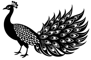 Fototapeta premium Peacock bird vector silhouette, Peacock bird icon vector illustration
