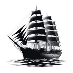 A silhouette ship vector