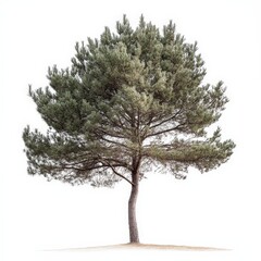 A large tree stands alone on a white background
