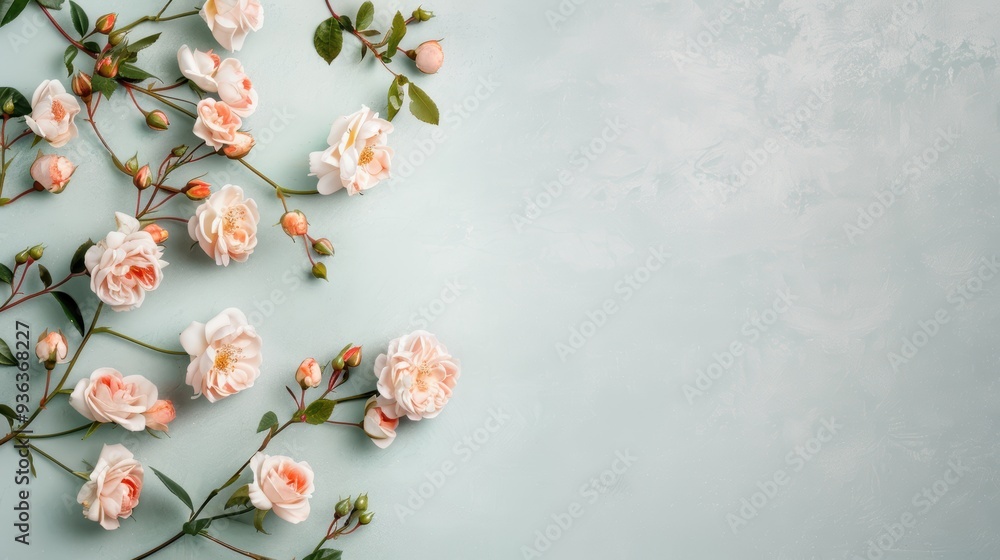 Poster a simple yet stylish silver frame featuring a charming rose border, perfect for adding a touch of el