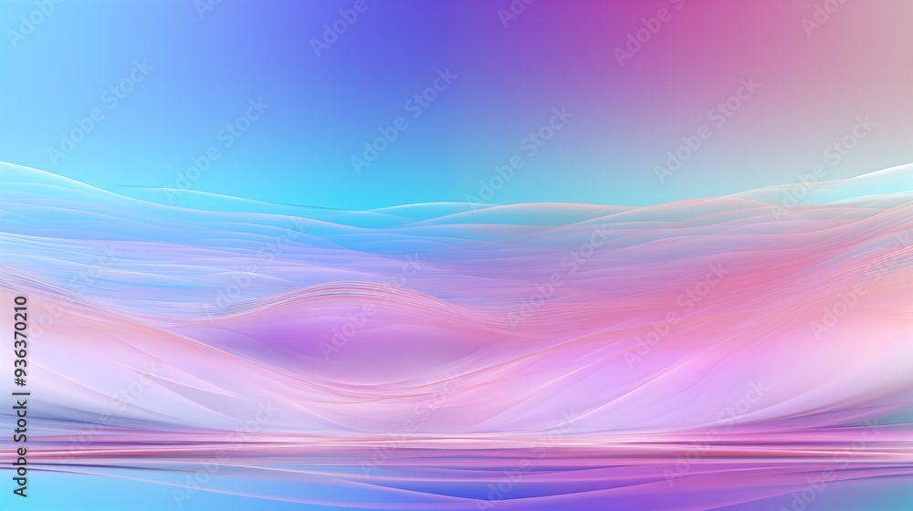 Poster a smooth gradient of pastel colors blending seamlessly, featuring soft waves and flowing lines. the 