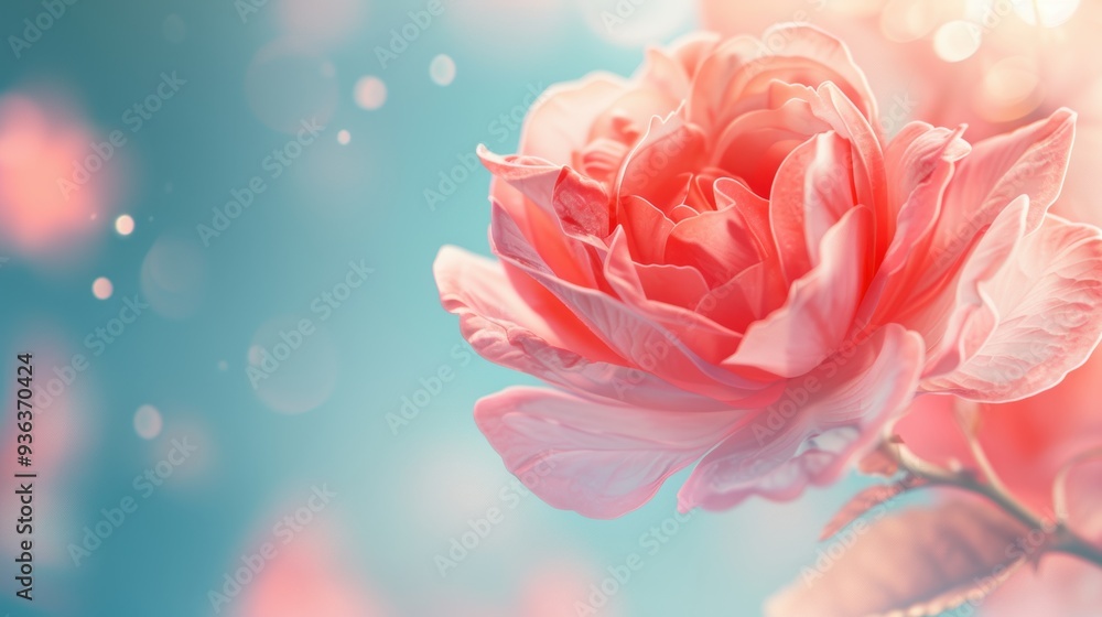 Poster a creative and artistic composition featuring a neon rose border, with a soft and ethereal quality t
