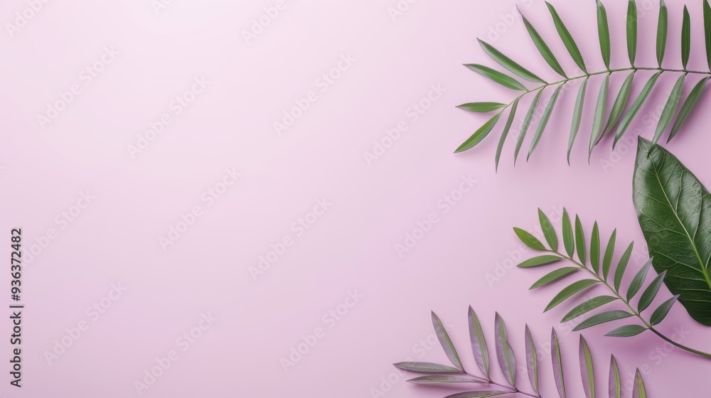Poster a simple and clean layout with a purple foliage border, offering plenty of copy space for text or gr