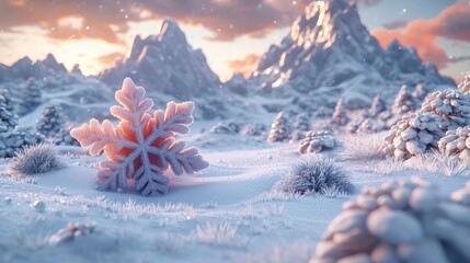 Snowflake in Winter Wonderland