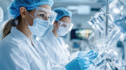 Collaborative healthcare teams in an industrial setting working to ensure employee health