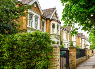 Residential houses on streets of Richmond-upon-Thames, London, UK