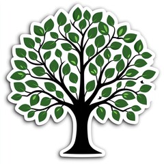 Obraz premium Green Tree With Black Trunk