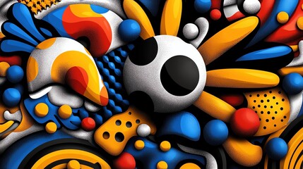 Obraz premium Vibrant and colorful abstract design featuring bold shapes and patterns, perfect for creative projects and modern art applications.