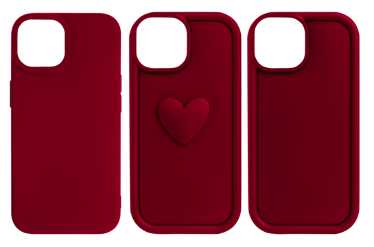 Set. Red phone case on blank background. - Powered by Adobe