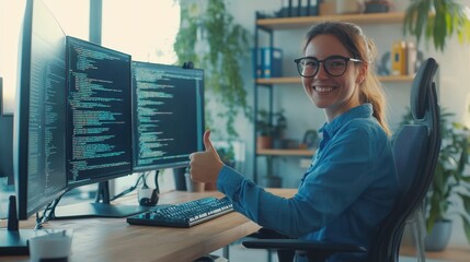 The programmer giving thumbs up