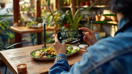 The phone taking food picture