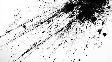 Dynamic Abstract Art Poster: Bold Black Lines and Splatters on White - Perfect for Enhancing Your Sports Interior with Modern Elegance!