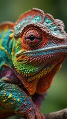 Fototapeta premium detailed drawing of a chameleon on a branch