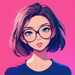 Fototapeta premium Avatar for a cute cool girl