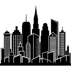 Naklejka premium silhouette city building