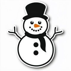 Cute Cartoon Snowman with