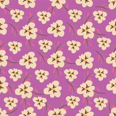 seamless vintage flower pattern on navy background