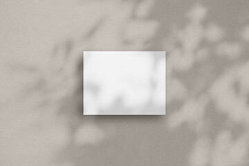 A single white horizontal paper sheet mockup, US Letter flyer mockup, paper, letter, invitation card.