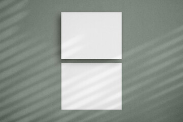 Two white horizontal paper sheets mockup, US Letter flyer mockup, paper, letter, invitation card.