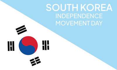 South Korea independence movement day greeting card, banner with template text vector illustration. Korean memorial holiday 15th of August design element with yin and yang sign