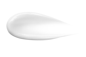 .A smear of cream on a blank background