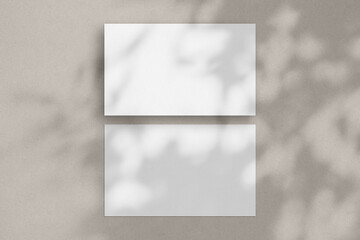 Two white horizontal paper sheets mockup, US Legal flyer mockup, paper, letter, invitation card.