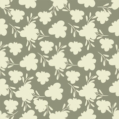 seamless vintage flower pattern on navy background