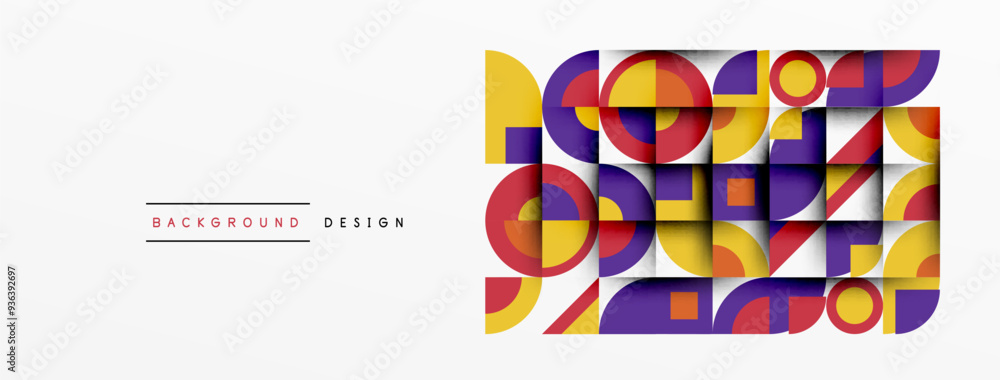 Poster Geometric design abstract background - circles squares