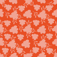seamless vintage flower pattern on navy background