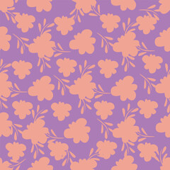 seamless vintage flower pattern on navy background