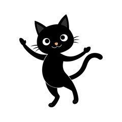 create    cute cat Full Body  vector style silhouette with white background