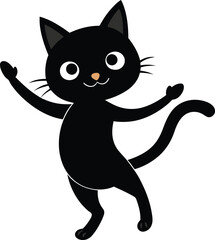 create    cute cat Full Body  vector style silhouette with white background