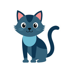 create    cute cat Full Body  vector style silhouette with white background