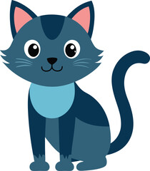 create    cute cat Full Body  vector style silhouette with white background