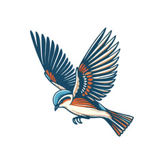 Obraz premium bird flying with wings vector art illustration 