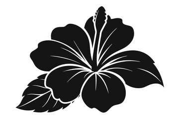 
hibiscus flower, black silhouette of tropical hibiscus flower, tropical hibiscus bloom silhouette, Hibiscus flower icon, hibiscus flower silhouette