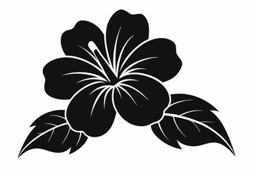 
hibiscus flower, black silhouette of tropical hibiscus flower, tropical hibiscus bloom silhouette, Hibiscus flower icon, hibiscus flower silhouette
