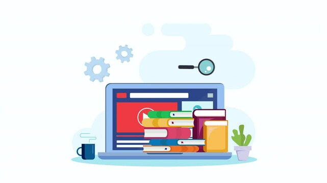 digital library 2d video animation 4k clip