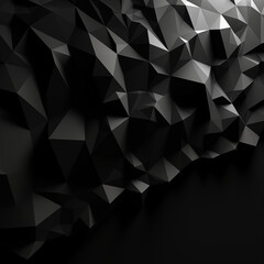 Fototapeta premium Black low poly background, triangular 3D polygonal abstract background