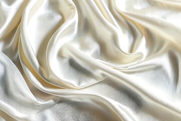 Obraz premium A detailed view of smooth white satin fabric texture