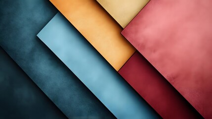 Abstract Background with Overlapping Panels in Teal, Blue, Yellow, Coral, and Beige