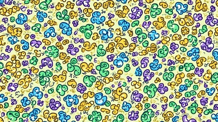 Fototapeta premium Abstract Patterned Background with Dominant Green, Blue, and Yellow Colors