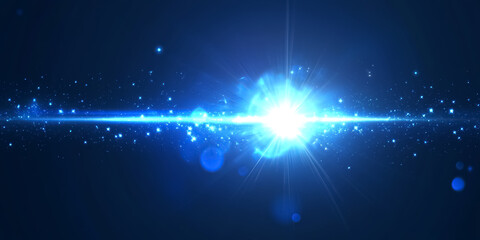 Digital Radiance: Abstract Lighting and Lens Flare on Dark Background