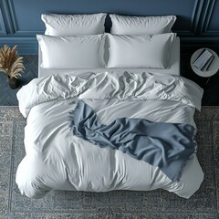 Classic bed with pillow and throw created with generated ai