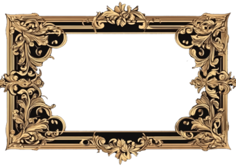 Rectangle vintage gold frame 